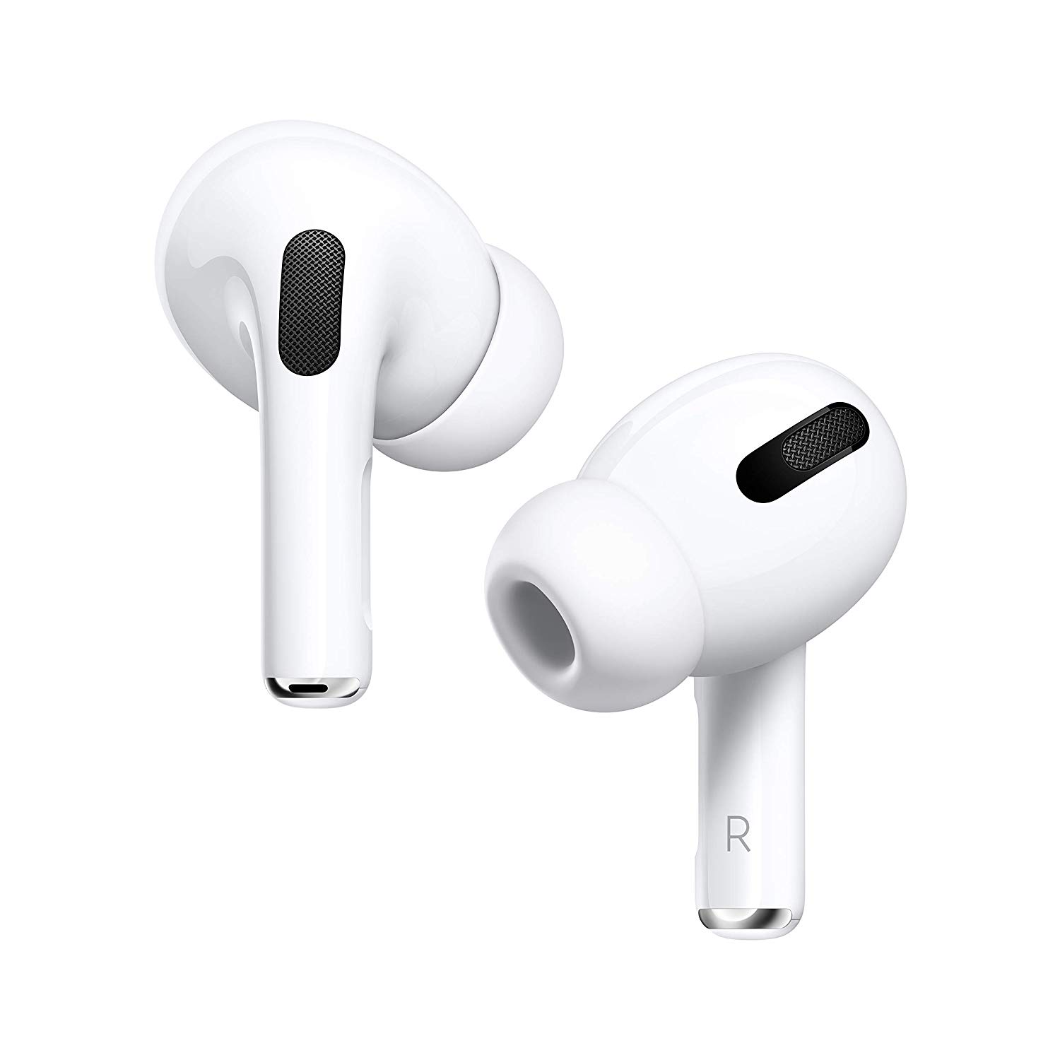 Apple AirPods Pro product image Render of the Apple AirPods Pro in white against a white background.